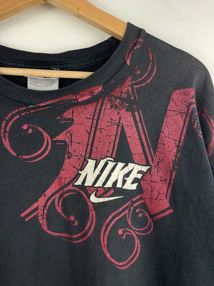 Vintage Nike Spellout N Black & Red Tee