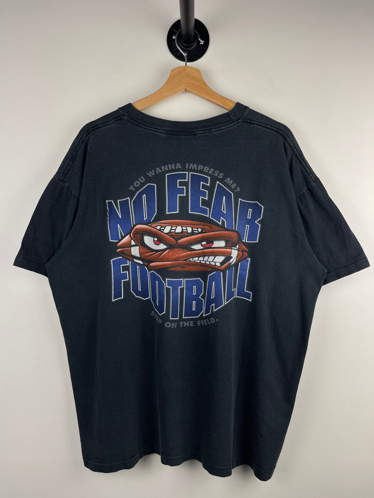 Vintage 90s No Fear Football Black Tee