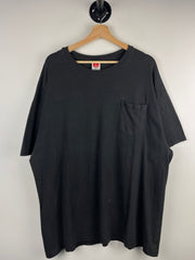 Vintage 90s Hanes Blank Black Pocket Tee