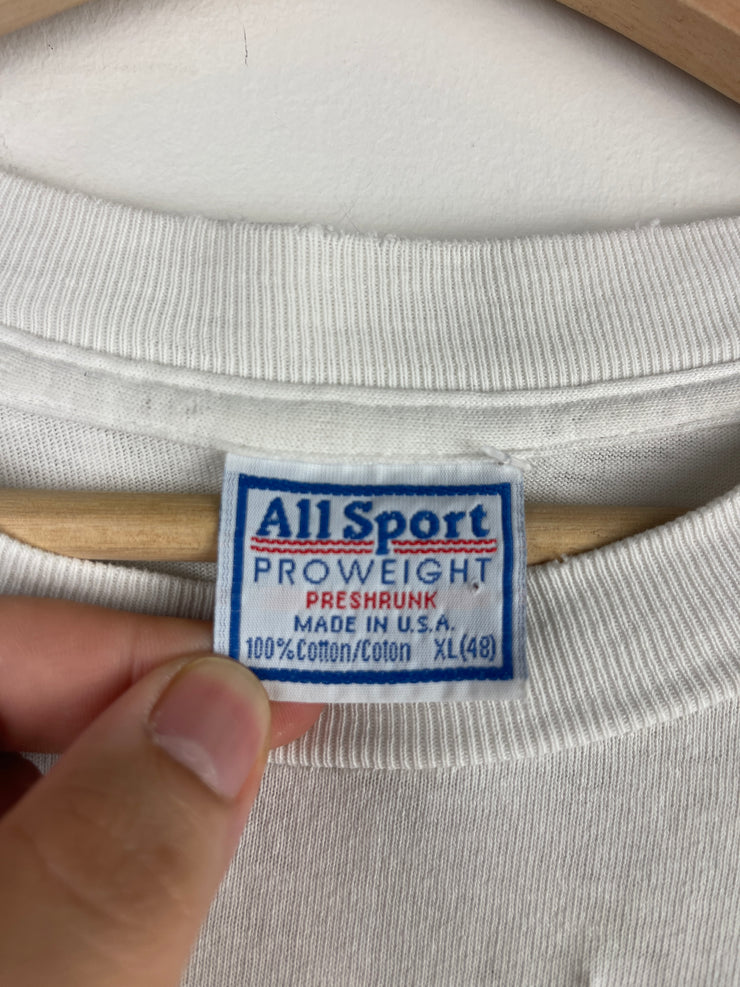Vintage 90s All Sport Our Lady Peace Clumsy White Tee