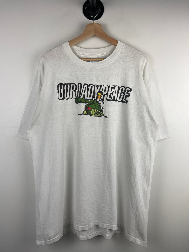 Vintage 90s All Sport Our Lady Peace Clumsy White Tee