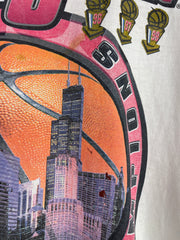 Vintage 90s NBA Starter Chicago Bulls Repeat 3 Peat White Tee