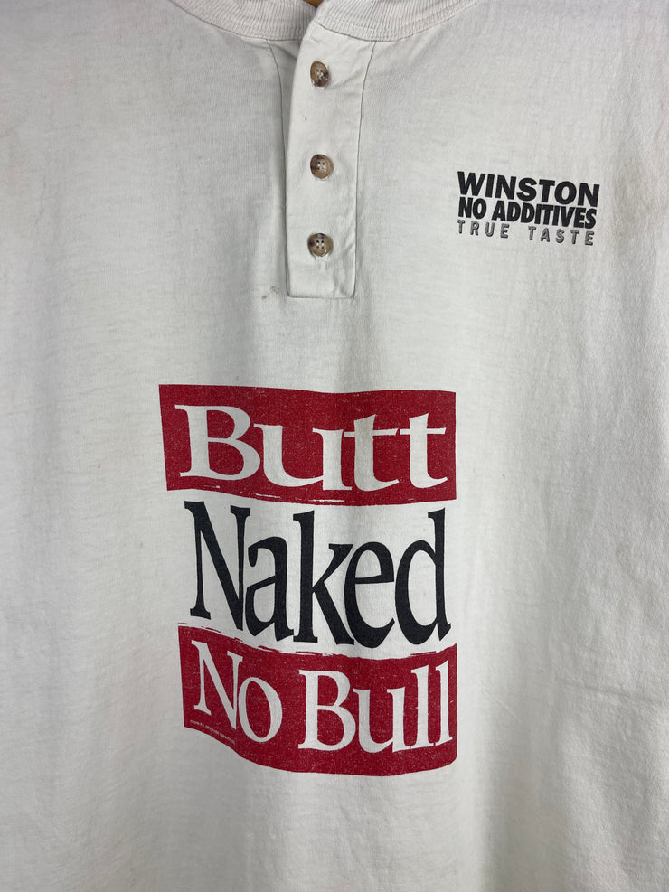 Vintage 90s Winston Butt Naked No Bull White Tee