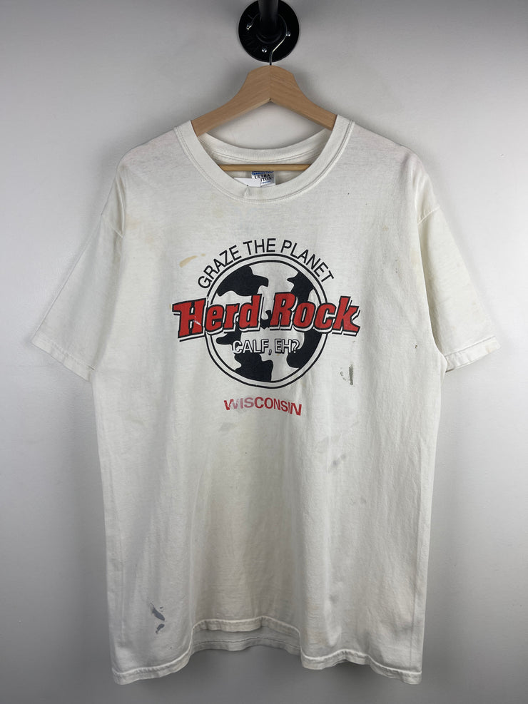 Vintage Herd Rock Calf Eh Cow White Tee