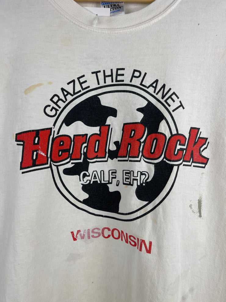 Vintage Herd Rock Calf Eh Cow White Tee