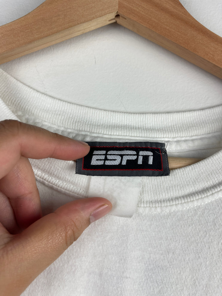 Vintage 90s ESPN Disney World Football Referee White Cut Off Tank Top