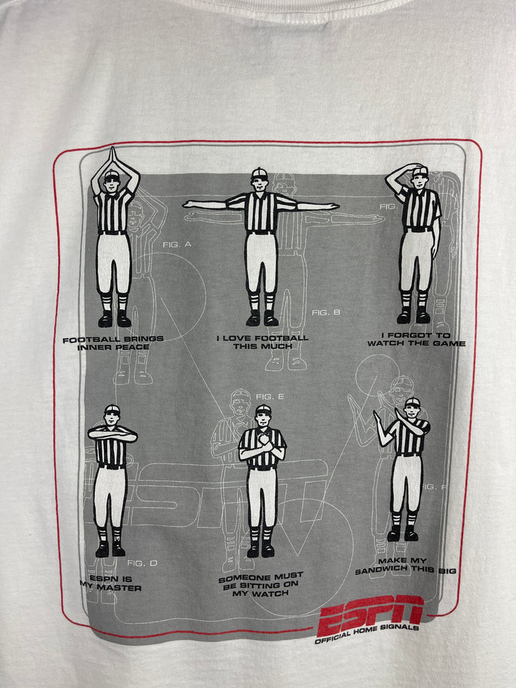 Vintage 90s ESPN Disney World Football Referee White Cut Off Tank Top