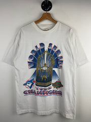 Vintage 90s MLB Starter Toronto Blue Jays World Series Champions White Tee