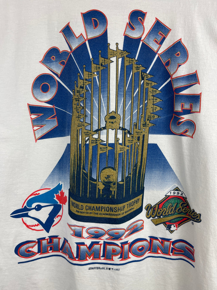 Vintage 90s MLB Starter Toronto Blue Jays World Series Champions White Tee