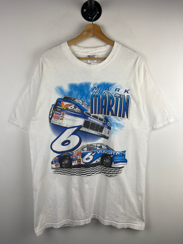 Vintage 90s Nascar Mark Martin Viagra White Tee