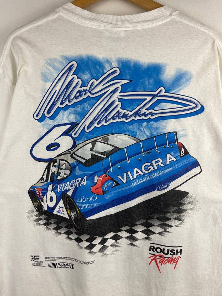 Vintage 90s Nascar Mark Martin Viagra White Tee