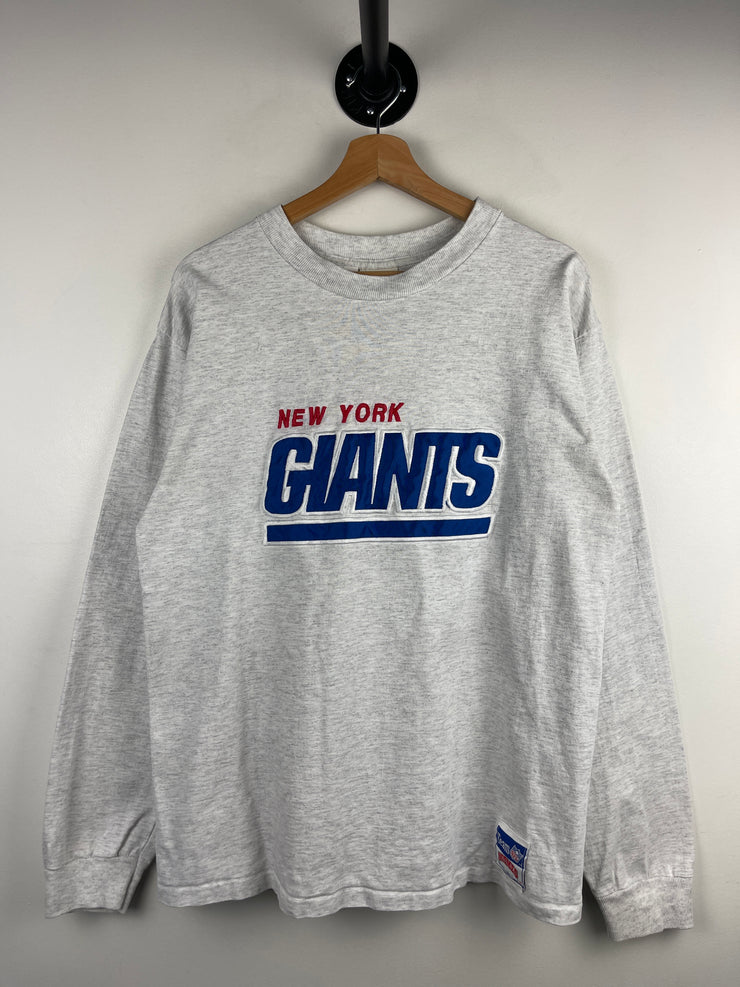 Vintage 90s NFL Nutmeg New York Giants Embroidered Grey Long Sleeve