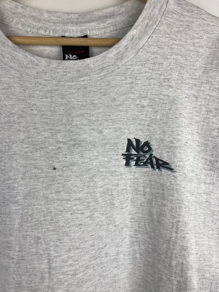Vintage 90s No Fear Balls Grey Tee