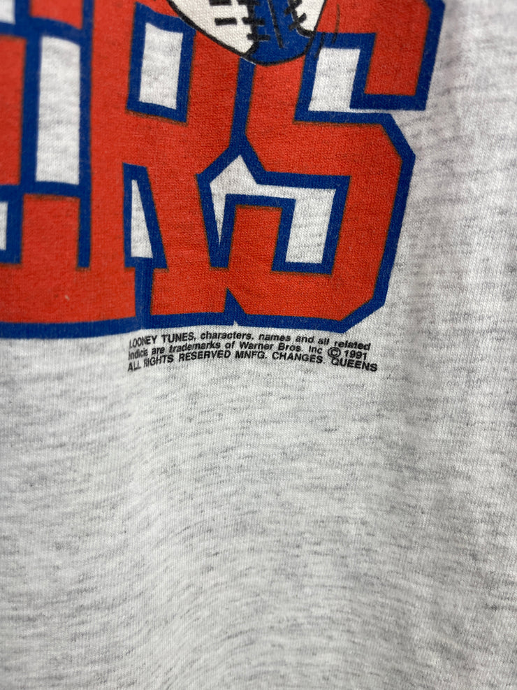 Vintage 90s NHL New York Islanders Looney Tunes Grey Tee
