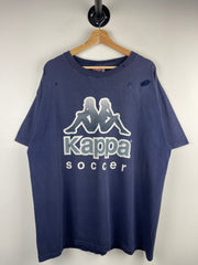 Vintage 90s Kappa Soccer Faded Navy Tee