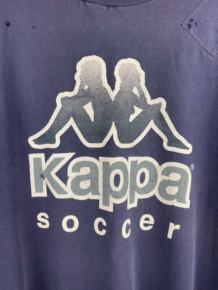 Vintage 90s Kappa Soccer Faded Navy Tee