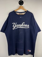 Vintage MLB Nike New York Yankees Middle Swoosh Embroidered Navy Tee