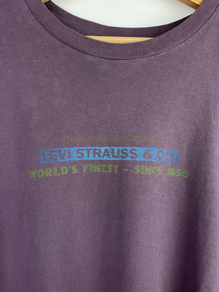 Vintage 90s Levis Worlds Finest Plum Tee