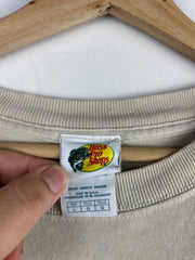 Vintage Bass Pro Shop Colorado Paint Splattered Beige Tee