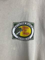 Vintage Bass Pro Shop Colorado Paint Splattered Beige Tee