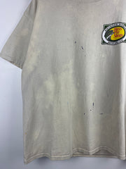 Vintage Bass Pro Shop Colorado Paint Splattered Beige Tee