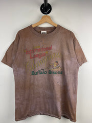 Vintage 90s Buffalo Bisons Champions Brown Dyed Tee
