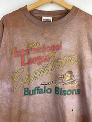 Vintage 90s Buffalo Bisons Champions Brown Dyed Tee