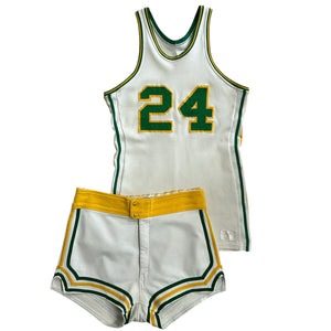 Vintage 60s Spanjian Oregon Ducks #24 Basketball Jersey & Shorts Set
