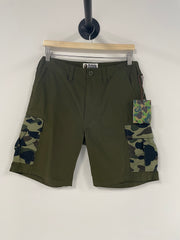 Bape Olive Cargo Shorts