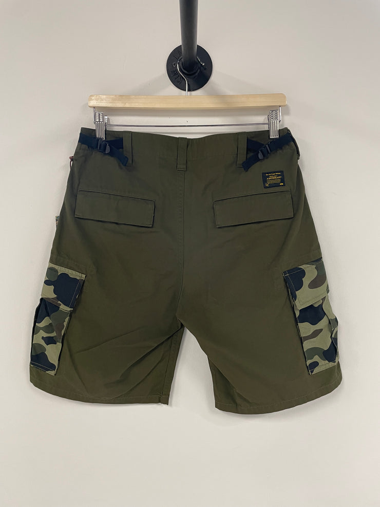 Bape Olive Cargo Shorts