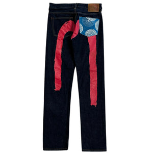 Evisu Sashiko Pocket Print Daicock Selvedge Blue Denim Jeans