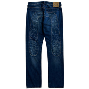 Evisu Stencil Daicock Selvedge Blue Denim Jeans