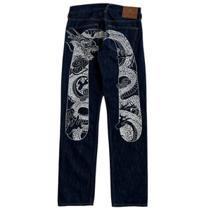 Evisu White Dragon Daicock Blue Raw Denim Jeans