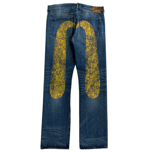 Evisu Yellow Daicock Selvedge Blue Denim Jeans