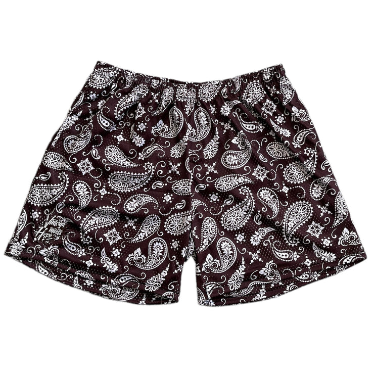 Studio 1999 x VMH Burgundy/White Paisley Shorts